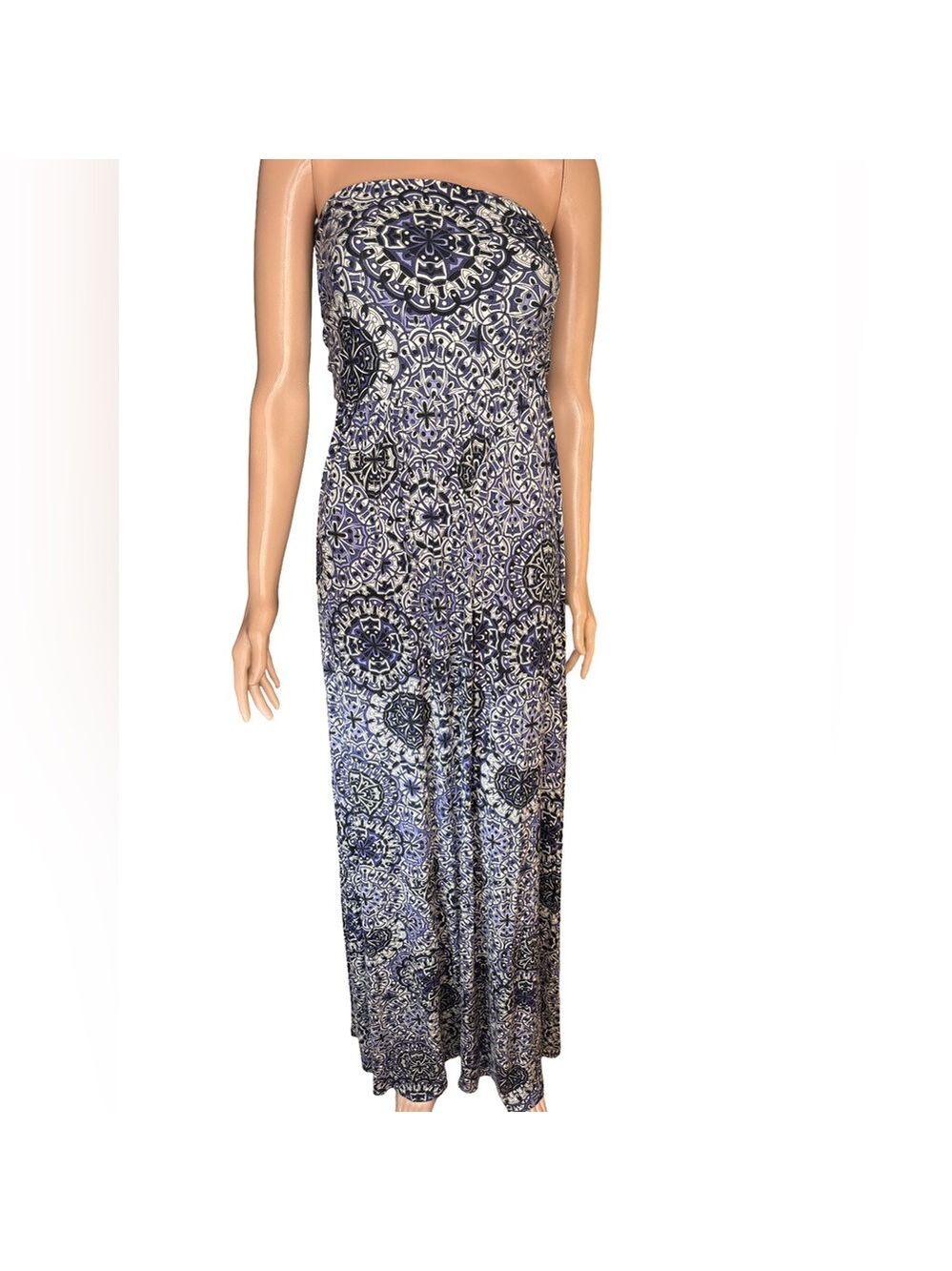 Hourglass Purple Maxi Dress with Patterns Pit to pit 14-16” XS